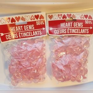 COPY - 2 Packs of 50 Pink Heart Gems